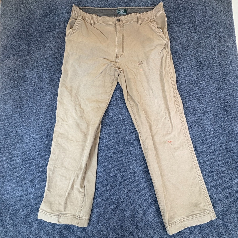 G.H. Bass & Co. Chino Pants Mens 36x29 Tan Canvas Mid Rise Casual Straight Leg